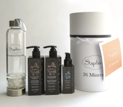 Набір для зволоження волосся Saphira Hydration (шампунь 250 мл + кондиціонер 250 мл + сироватка 30мл + пляшка для води)