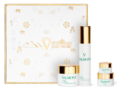 Косметичний набір золотий Valmont Prime Renewing Pack Retail Set