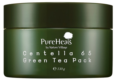 Маска для обличчя з екстрактом центелли Pureheals Centella 65 Green Tea Pack, 130 мл