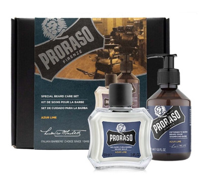 Подарунковий набір для бороди Proraso Duo Pack Balm + Shampoo Azur Lime