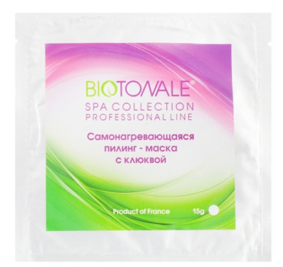 Самонагревающаяся пилинг-маска с клюквой Biotonale Heating & Exfoliating Cranberry Mask, 15 г