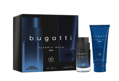 Парфумерний набір Bugatti Dynamic Move Blue (туалетна вода 100 мл + гель/душу 200 мл)