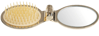 Щётка складная с зеркалом Janeke золото