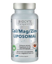 Вітаміни для зміцнення кісток, нервової системи та когнітивної функції Biocyte Longevity Cal/Mag/Zinc Liposomal, 60 шт