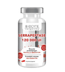 Вітамін С та серратіопептидаза Biocyte Serrapeptase Vitamine C, 60 шт