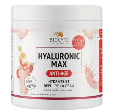 Харчова добавка в порошку з гіалуроновою кислотою Biocyte Hyaluronic Max Soluble Powder, 20х14 г