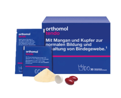 Вітаміни для лікування сухожиль та зв'язок після травм Orthomol Tendo, 30х17г + 30 пігулок + 60 капсул