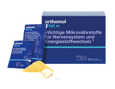 Вітаміни в гранулах від стресу Апельсин Orthomol Vital M, 15х15г + 30 таблеток + 60 капсул
