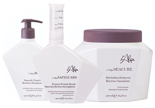Набір L'Alga SafeGuard Set для пошкодженного волосся кондиционер, 250 мл, маска, 500 мл и уход, З00 мл.