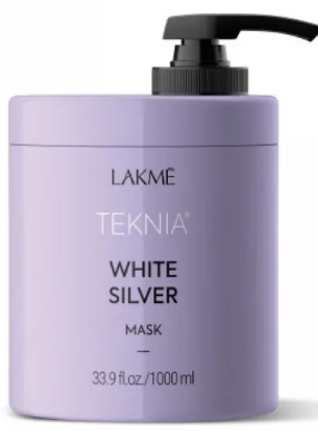 Тонирующая маска для нейтрализации желтого оттенка Lakme Teknia White Silver Mask, 1000 мл