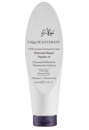 Увлажняющий шампунь с пептидами для тонких волос L'Alga Seahydrate CPR Molecular Repair Peptide-18 Shampoo For Fine Hair, 200 мл