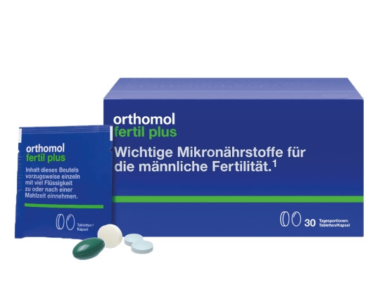 Вітаміни для покращення чоловічої репродуктивної функції Orthomol Fertil Plus, 90 пігулок + 30 капсул