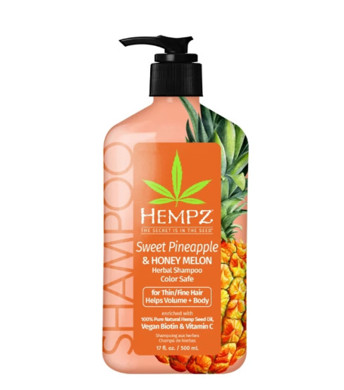 Шампунь для объема "Ананас и медовая дыня" Hempz Sweet Pineapple and Honey Melon Herbal Volumizing Shampoo, 500 мл