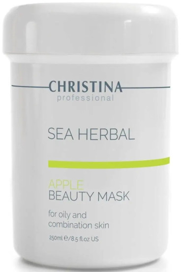 Яблучна маска для жирної та комбінованої шкіри Christina Sea Herbal Beauty Mask Green Apple, 250 мл
