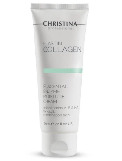 Зволожуючий крем для жирної шкіри Christina Elastin Collagen Placental Enzyme Moisture Cream, 60 мл