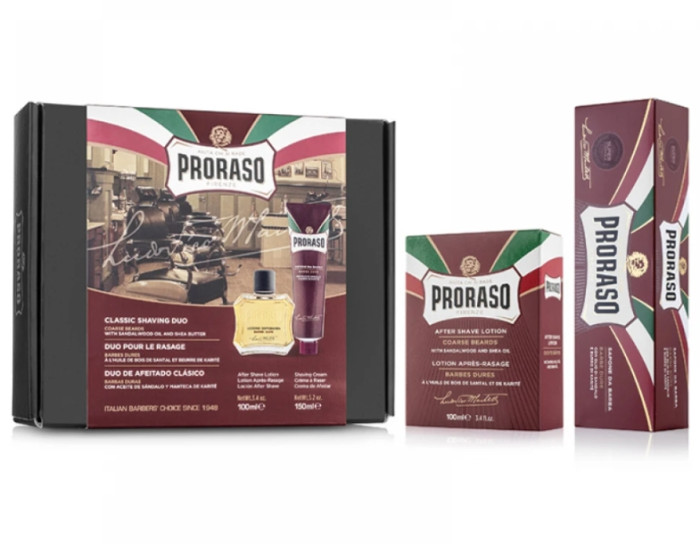 Подарочный набор для бритья Proraso Duo Pack Tube + Lotion Sandalwood