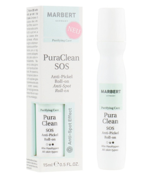Локальный тоник-карандаш против высыпаний Marbert Pura Clean SOS Spot Roll-on, 15 мл
