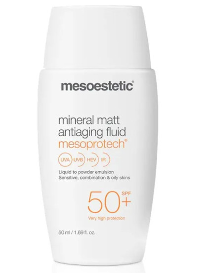 Минеральный матирующий флюид для жирной кожи Mesoestetic Mesoprotech Mineral Matt Antiaging Fluid SPF50, 50 мл