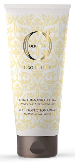 Крем термозащитный с протеинами шелка и экстрактом семян льна Barex Olioseta Oro di Luce Heat Protection Cream, 200 мл