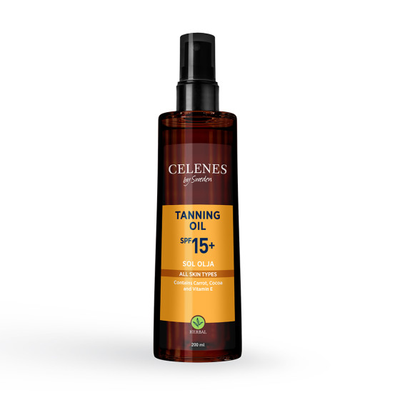 Масло для загара Celenes Herbal Tanning Oil Spf 15+, 200 мл
