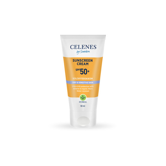 Солнцезащитный крем для сухой и чувствительной кожи Celenes Herbal Suncreen Face Cream Spf 50
