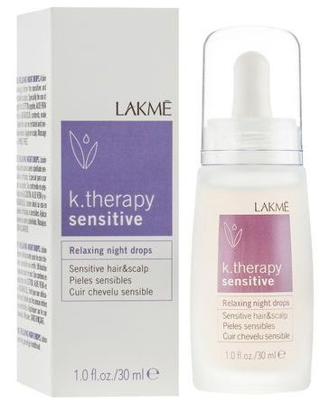 Заспокійливий лосьйон для чутливої ​​та подразненої шкіри голови Lakme K.Therapy Sensitive Relaxing Night Drops, 30 мл