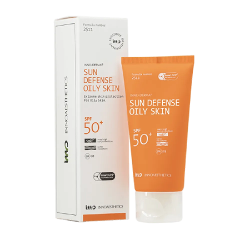 Солнцезащитный легкий крем для комбинированной/жирной кожи Sun Defense SPF 50+ Oily Skin, Innoaesthetics, 60 g