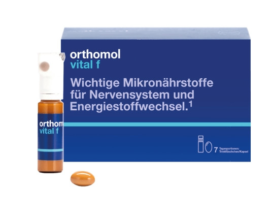 Вітаміни питні від стресу Orthomol Vital F, 7х20мл + 7 капсул