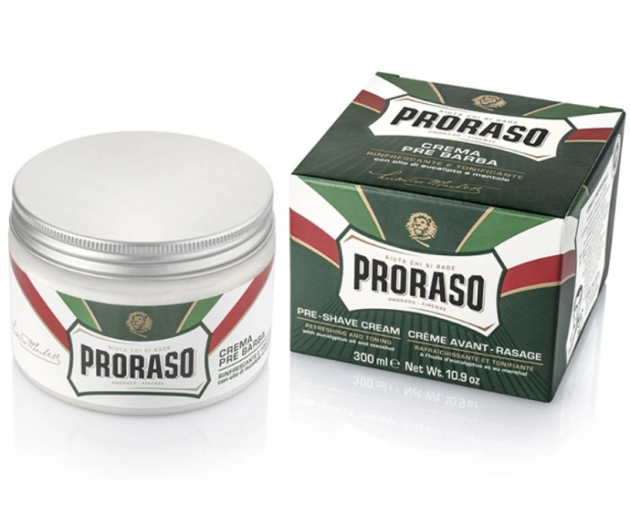 Освежающий крем для ухода за кожей перед бритьем эвкалипт и ментол Proraso Green Pre-shaving cream, 300 мл