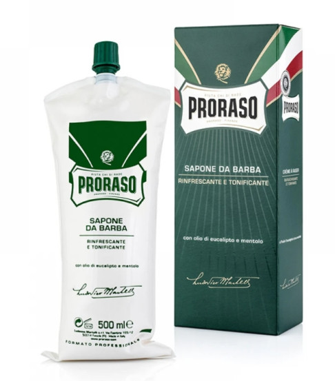 Освежающий крем для бритья с экстрактом эвкалипта Proraso Green Shaving Cream Tube Refresh Eucalyptus, 500 мл