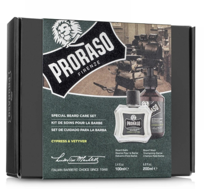 Подарунковий набір для бороди Proraso Duo Pack Balm + Shampoo Cypress & Vetyver