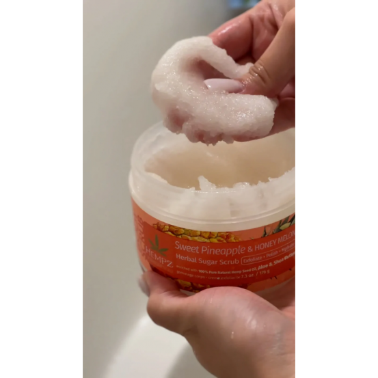 Скраб цукровий "Солодкий ананас та Медова диня" Hempz Sweet Pineapple & Honey Melon Herbal Sugar Scrub, 176 г
