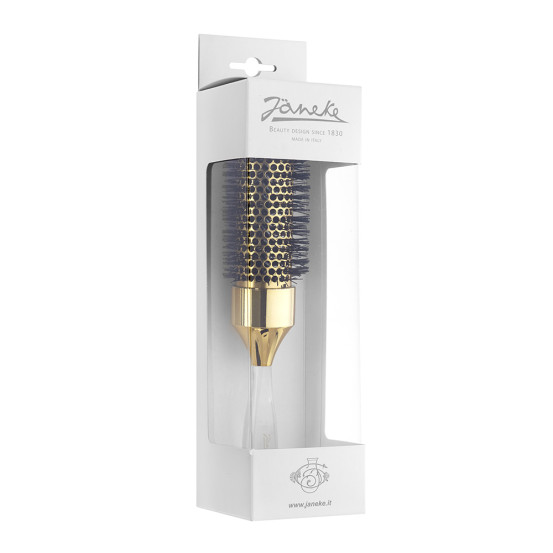 Брашинг для волос Janeke Heat-resistant brush gold color (d 35 мм)