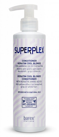 Кератиновый кондиционер "Холодный блонд" Barex Superplex Keratin Cool Blonde Conditioner, 250 мл