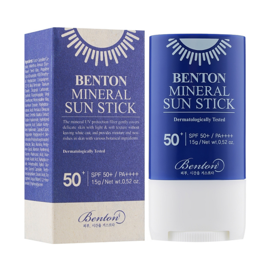 Солнцезащитный стик на минеральной основе Benton Mineral Sun Stick SPF50+/PA++++, 15 г