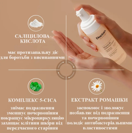 Пінка-мус для вмивання Doctors Vitamin B5 Bubble Foam Cleanser, 150 мл
