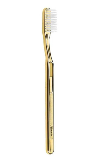 Зубная щетка средней жесткости золотистая Janeke Golden Toothbrush