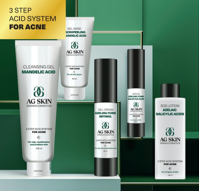 Очищающий гель с миндальной кислотой AG SKIN Cleansing gel Mandelic acid, 230 мл