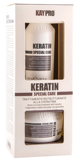 Набор шампунь и маска для волос KayPro Keratin, 100 мл+100 мл