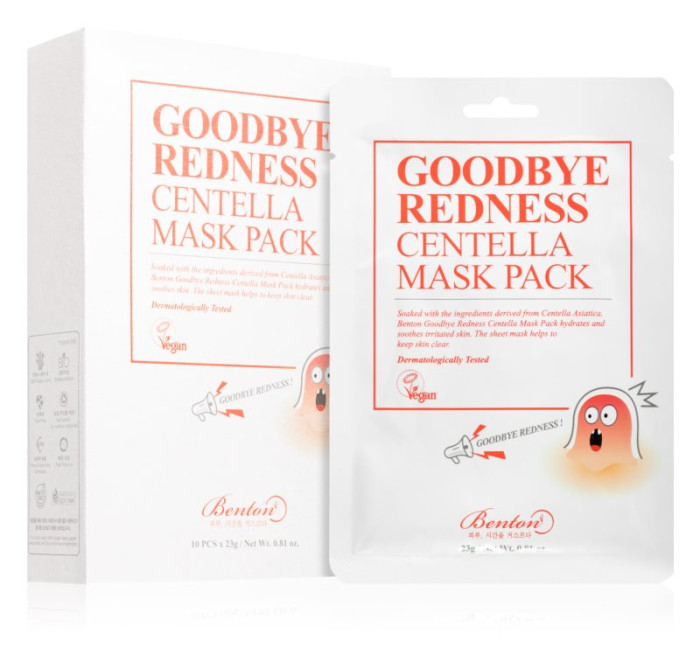 Маска для лица с центеллой азиатской Benton Goodbye Redness Centella Mask Pack, 1 шт