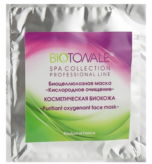 Биоцелюлозная нано-файбер маска для лица Кислородное очищение Biotonale Purifiant Oxygenant Face Mask, 1 шт