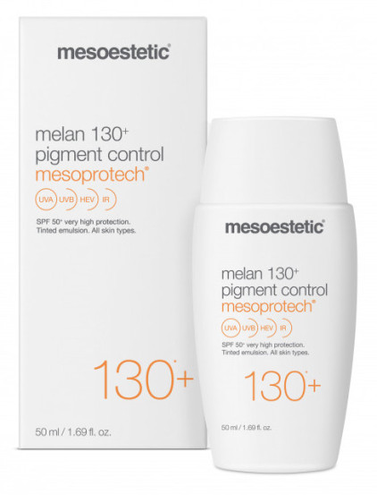 Депигментирующий крем с тоном Mesoestetic Melan 130+ Pigment Control SPF 50, 50 мл