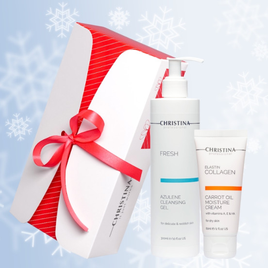 Подарунковий набір для сухої шкіри "Очищення та зволоження" Christina Cosmetics
