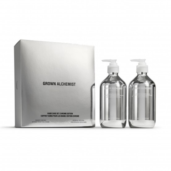 Лимитированный дуэт по уходу за руками в хромированном дизайне Grown Alchemist Hand Care Set: Chrome Edition
