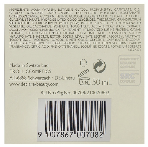 Поживний крем проти зморшок з екстрактом чорної ікри Declare Caviar Perfection Caviar Extra Nourishing Luxury Anti-Wrinkle Cream Extra Rich, 50 мл