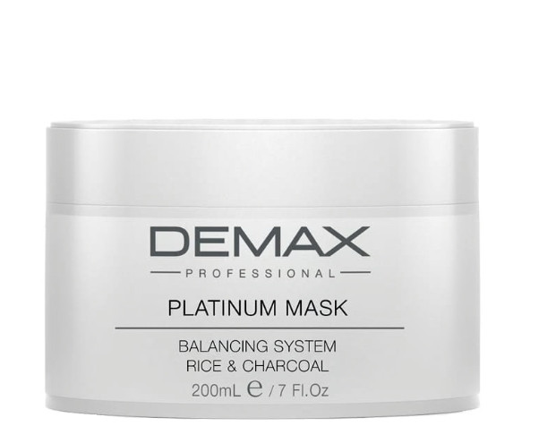 Детоксифицирующая рисовая маска Demax Platinum Mask Balancing system  rice&charcoal, 200 мл