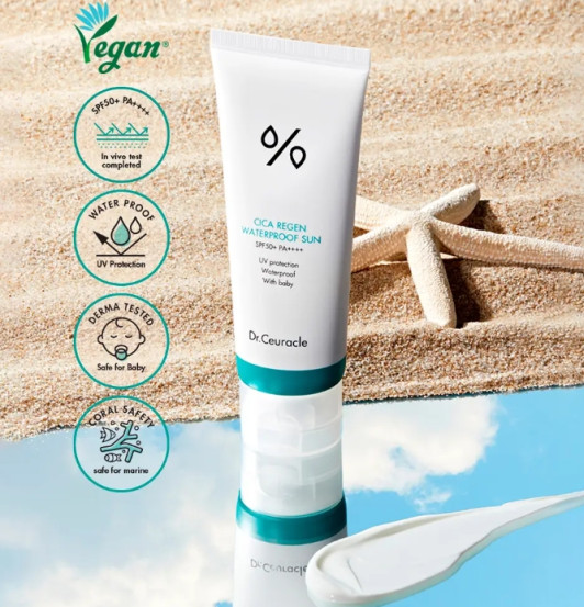 Водостойкий солнцезащитный крем с центелой азиатской Dr.Ceuracle Cica Regen Waterproof Sun SPF50 PA++++, 100 мл