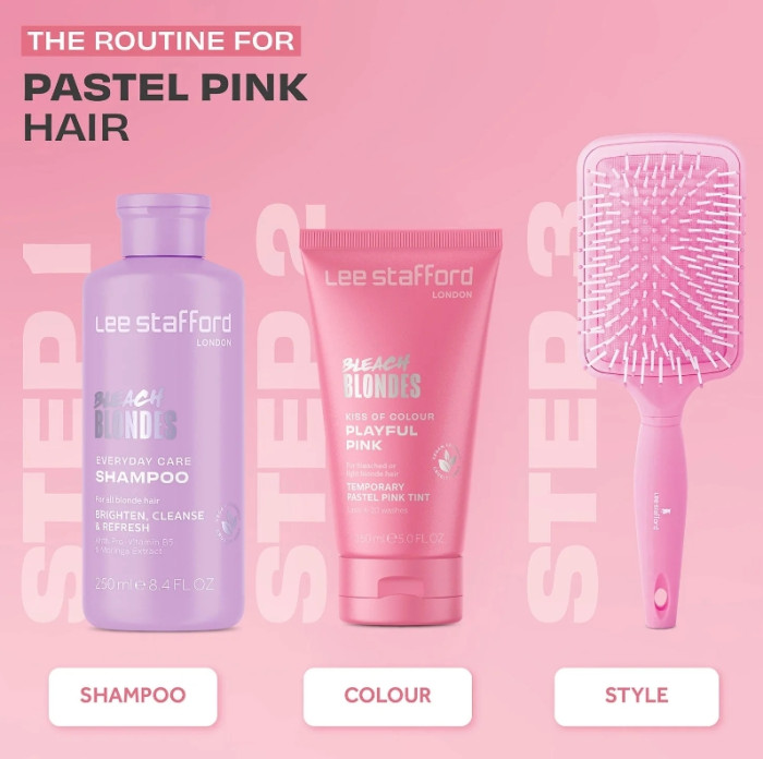 Оттеночный пастельно-розовый бальзам Lee Stafford Kiss of Colour Pink Treatment, 150 мл
