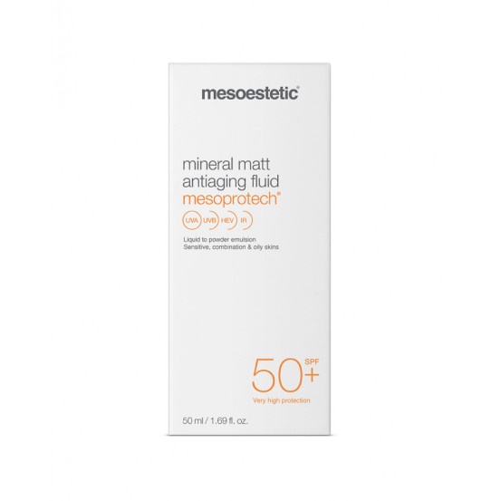 Минеральный матирующий флюид для жирной кожи Mesoestetic Mesoprotech Mineral Matt Antiaging Fluid SPF50, 50 мл