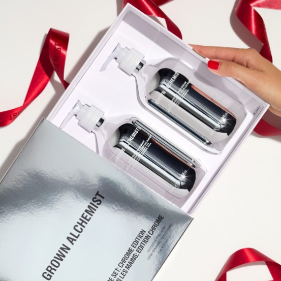 Лимитированный дуэт по уходу за руками в хромированном дизайне Grown Alchemist Hand Care Set: Chrome Edition